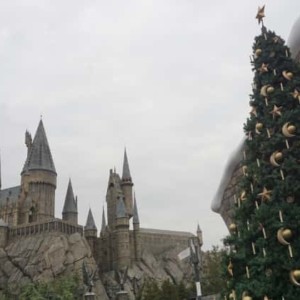 ホグワーツ城とクリスマスツリー