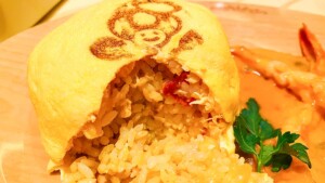 シェフ特製 オムライス&エビとキノコのクリーム煮込み