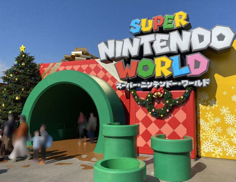 スーパーニンテンドーワールドにクリスマスツリー登場！冬バージョンのマリオ！雪だるまマリオなどが楽しめる