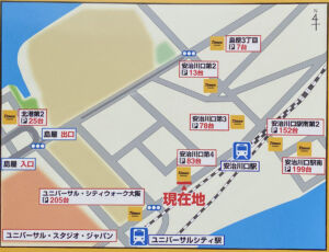 USJ周辺の駐車場地図
