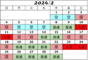 USJ2024年2月混雑予想
