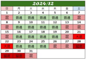ディズニーランド・シー 2024年12月混雑予想