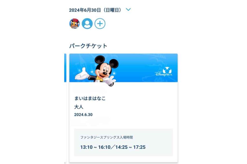 ディズニーシー入場券