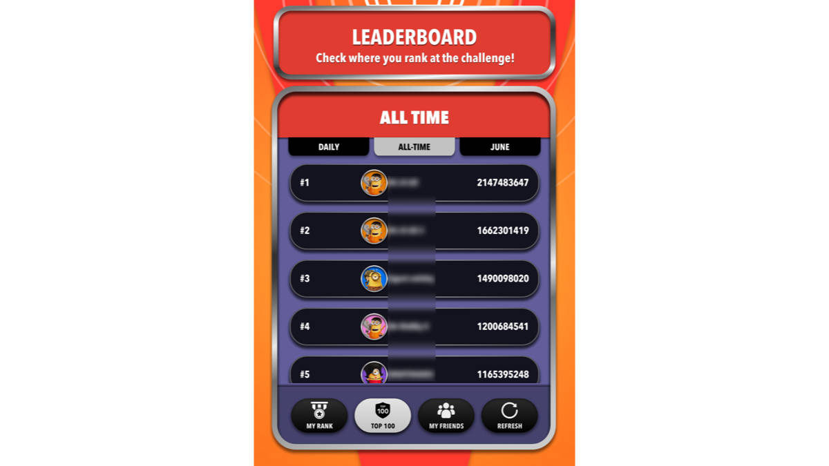 ミニオンハチャメチャミッション ランキング