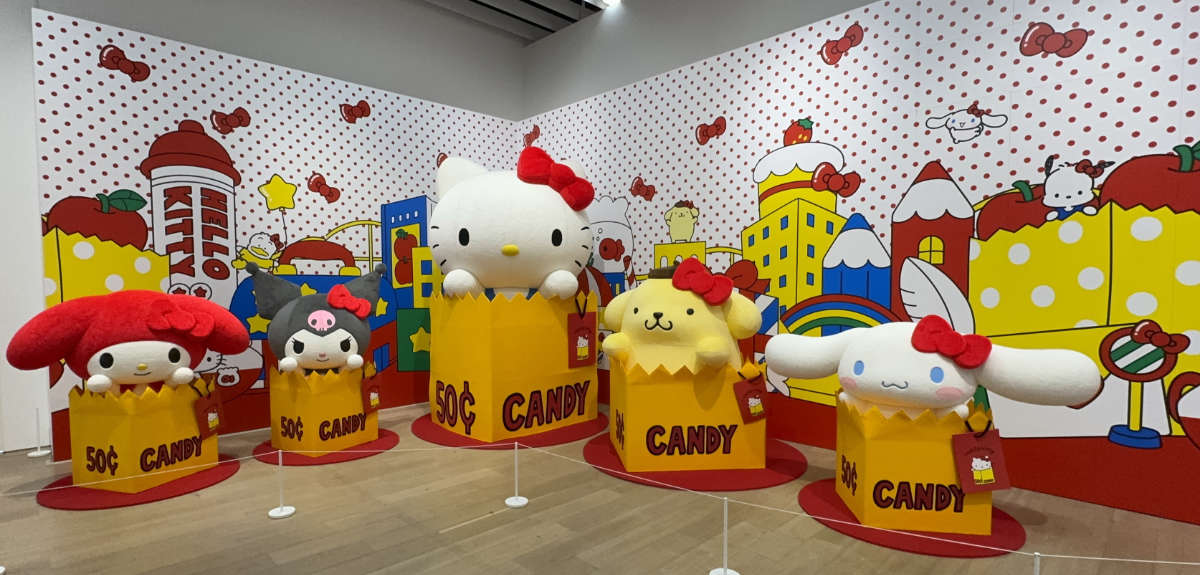 マイメロディ、クロミ、ポムポムプリン、シナモロールのフォトスポット