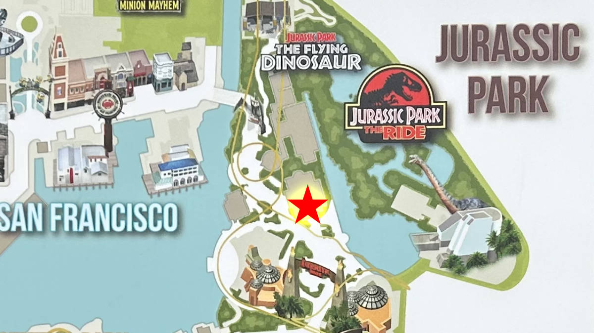 ジュラシック・アウトフィッターズ スタンプカード、謎解きラリー配っている場所の地図