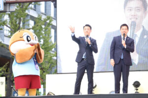 吉村大阪府知事、横山大阪市長、もずやん