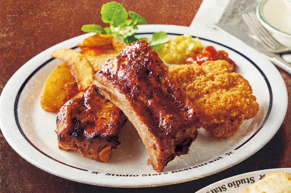 BBQ ポークリブ＆フライドチキン・プレート