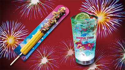 （左）超！！ チョコバナナ・チュリトス
（右）夏祭りの金魚 レモンサイダー​ ネオンカップ付き