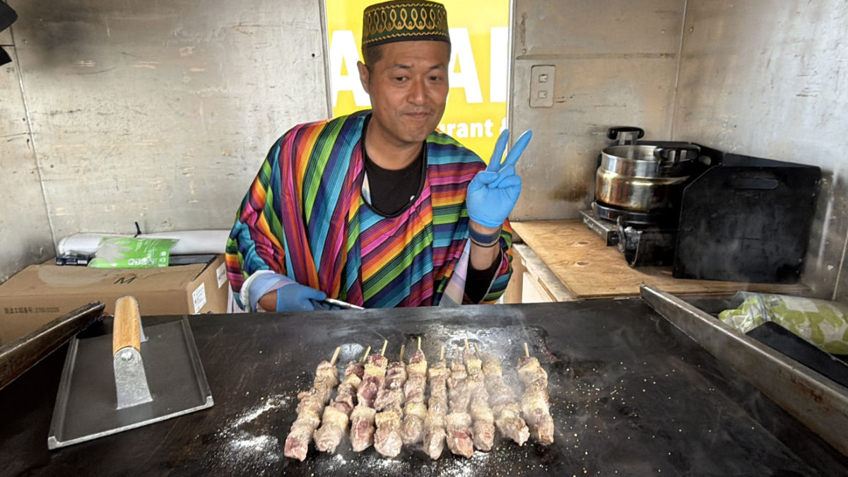 モンゴルの馬肉串