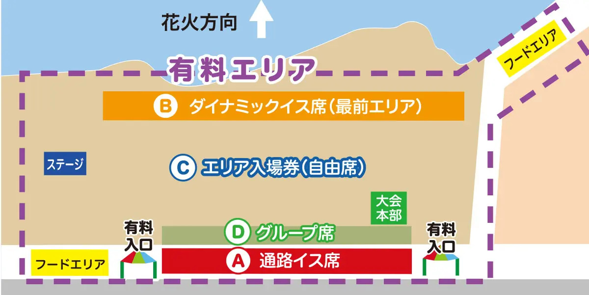 有料エリア、無料エリア　地図