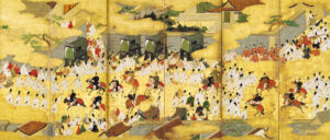 車争図屛風(右隻) 土佐光茂筆 室町時代・永禄3年(1560) 京都・仁和寺蔵