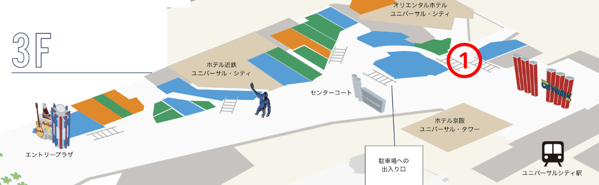 ユニバーサルシティウォーク　コインロッカー地図