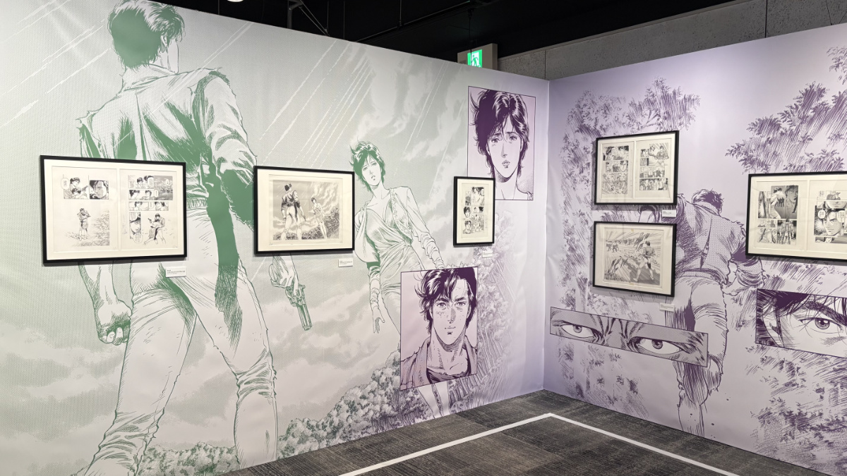 シティーハンターの終盤エピソードを集めた原画展示