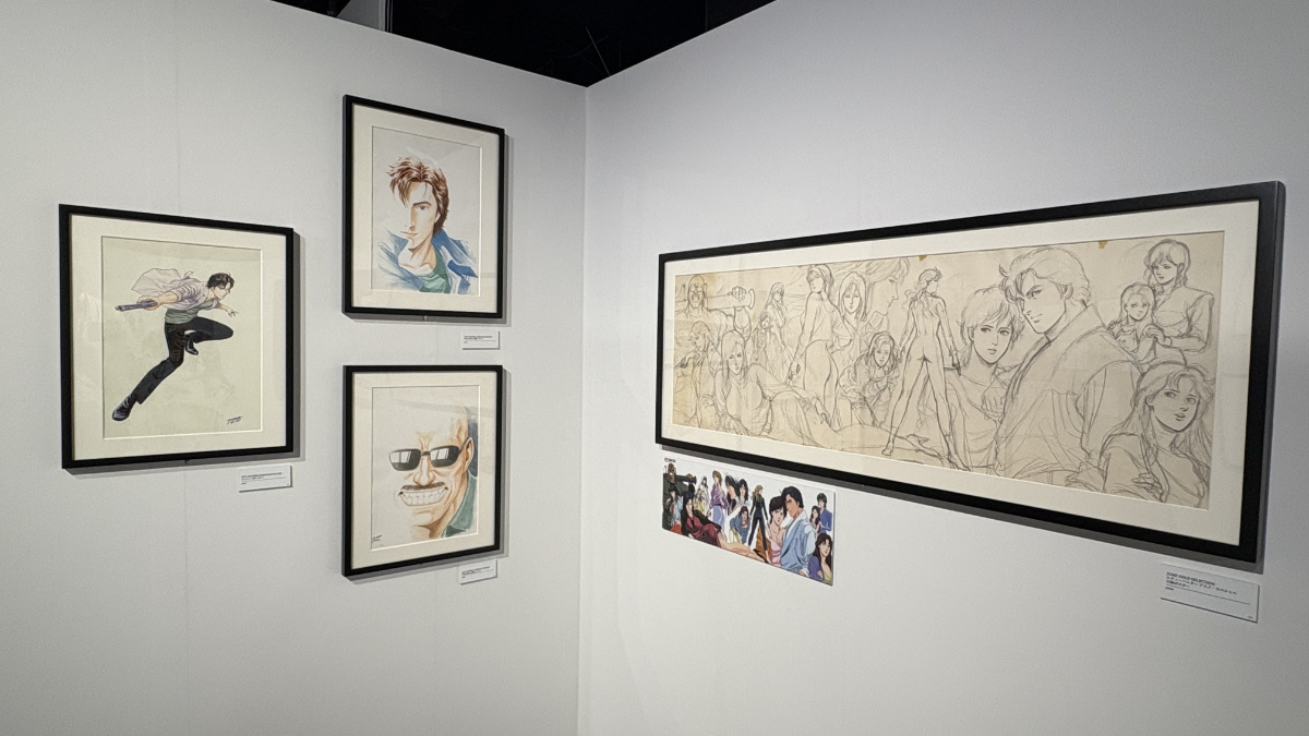 北条司によるシティーハンターの人物スケッチと長尺原画
