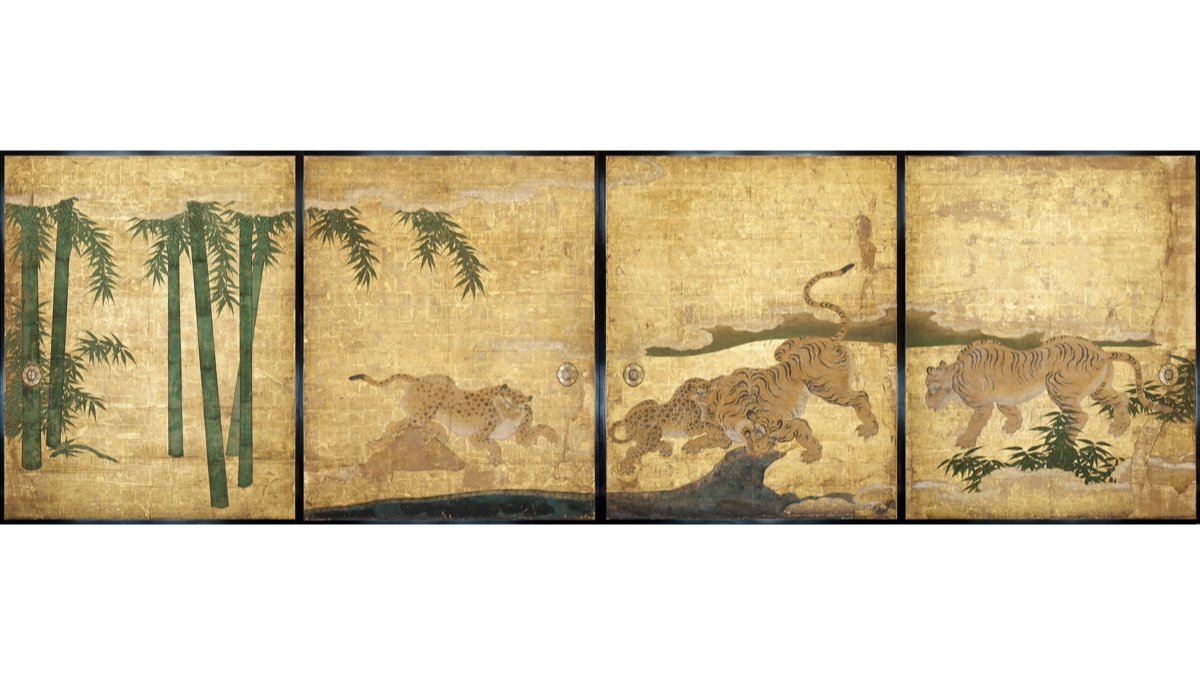 重要文化財 遠侍二之間 竹林群虎圖 狩野甚之丞