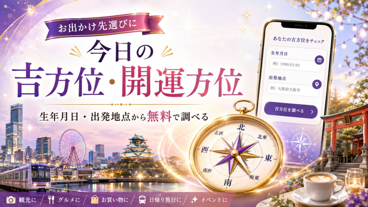今日の吉方位、開運方位、九星占い
