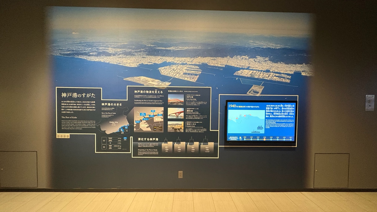 神戸港の歴史と港の発展を紹介する神戸海洋博物館の展示