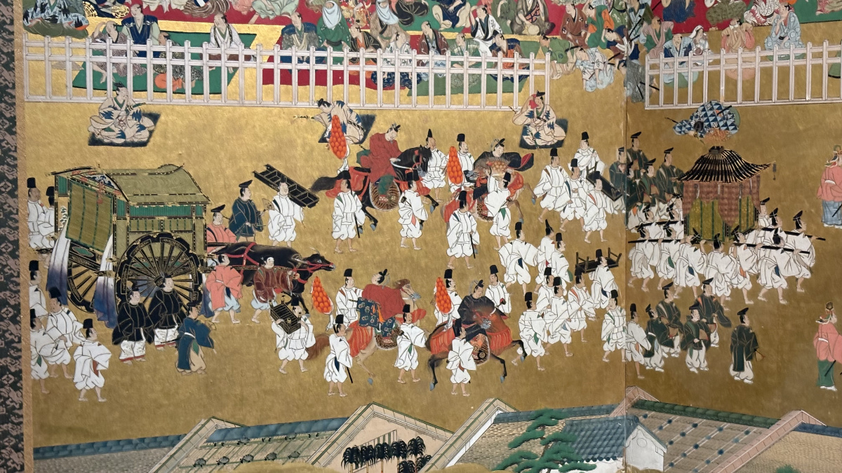 以後水尾天皇為中心,東福門院、皇族與公家前往二條城的行幸大隊伍