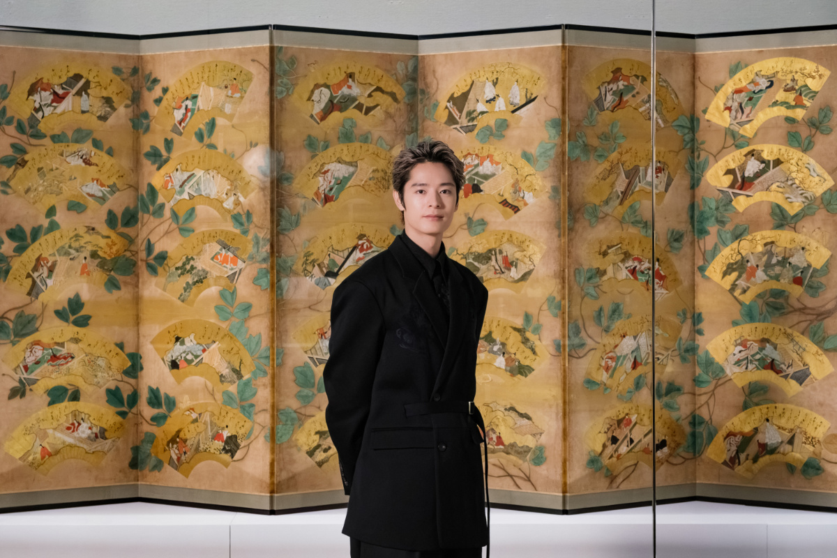 源氏物語図扇面貼交屛風