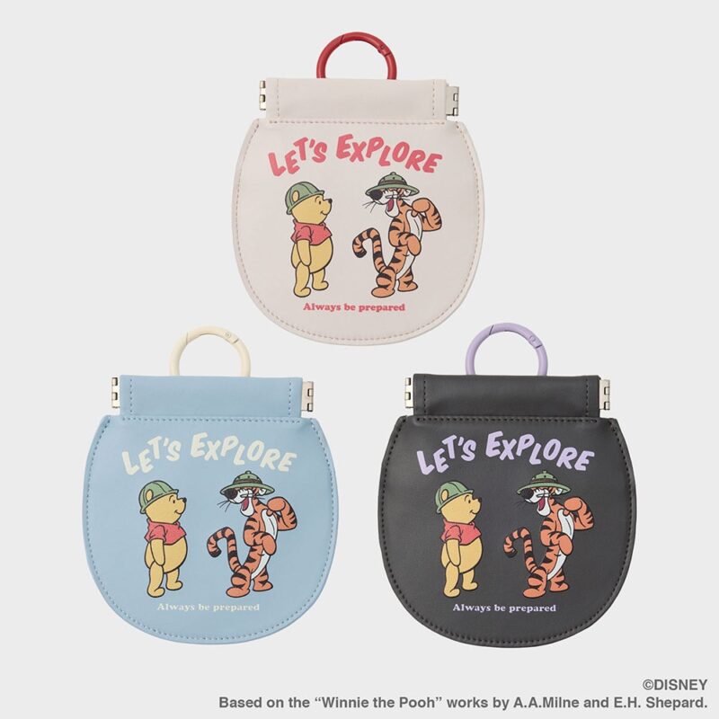 プーさんとティガーが描かれたEXPLORE POUCH / POOHの3色